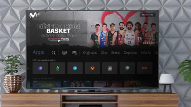 Servicio de  Movistar Plus en una pantalla de tevisión.