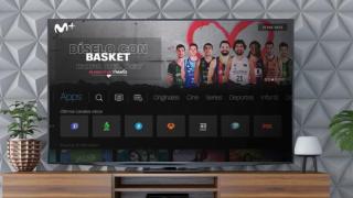 Servicio de  Movistar Plus en una pantalla de tevisión.