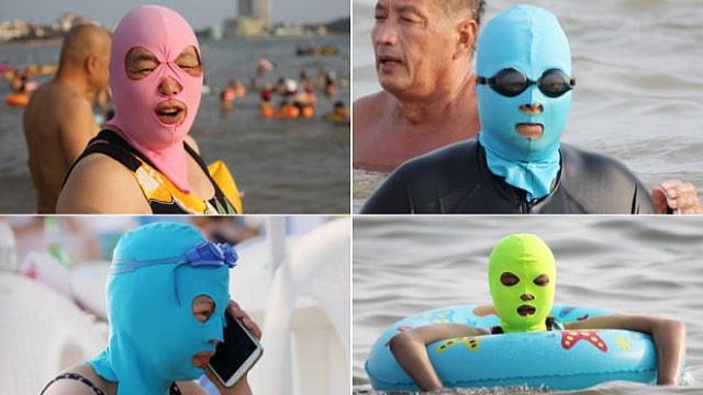 Algunos modelos de 'facekini'.