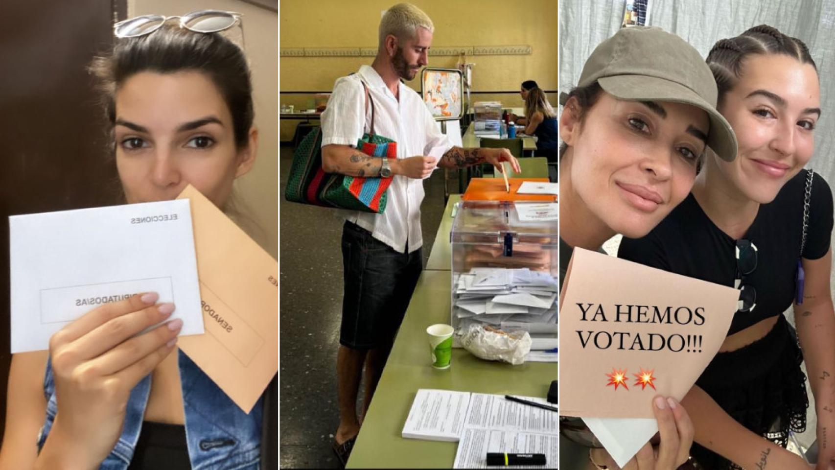 Clara Lago, Pelayo Díaz y Vicky Martín Berrocal, en las elecciones del 23-J.