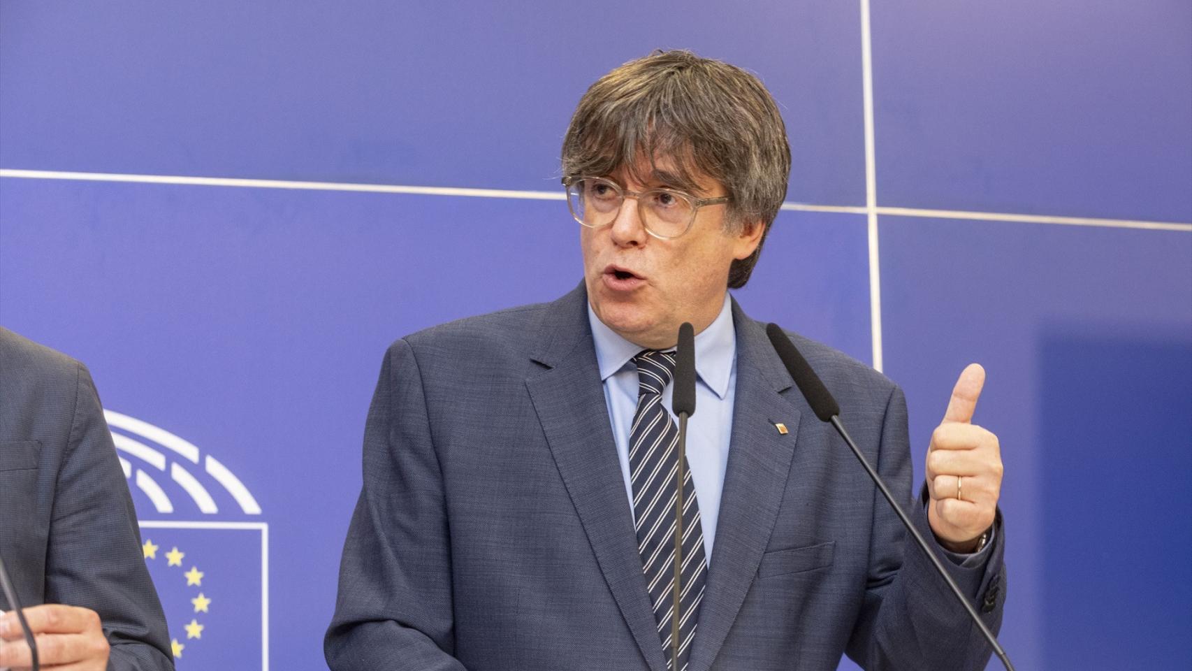Carles Puigdemont, durante una comparecencia de prensa en Bruselas. Imagen de archivo.