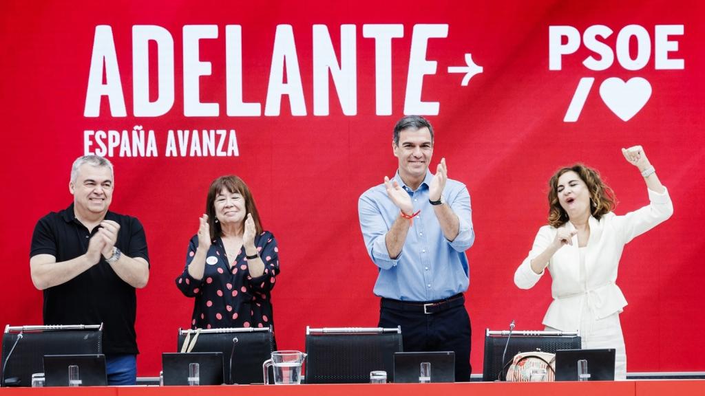 Pedro Sánchez, junto a cargos destacados del Partido Socialista en la Ejecutiva Federal