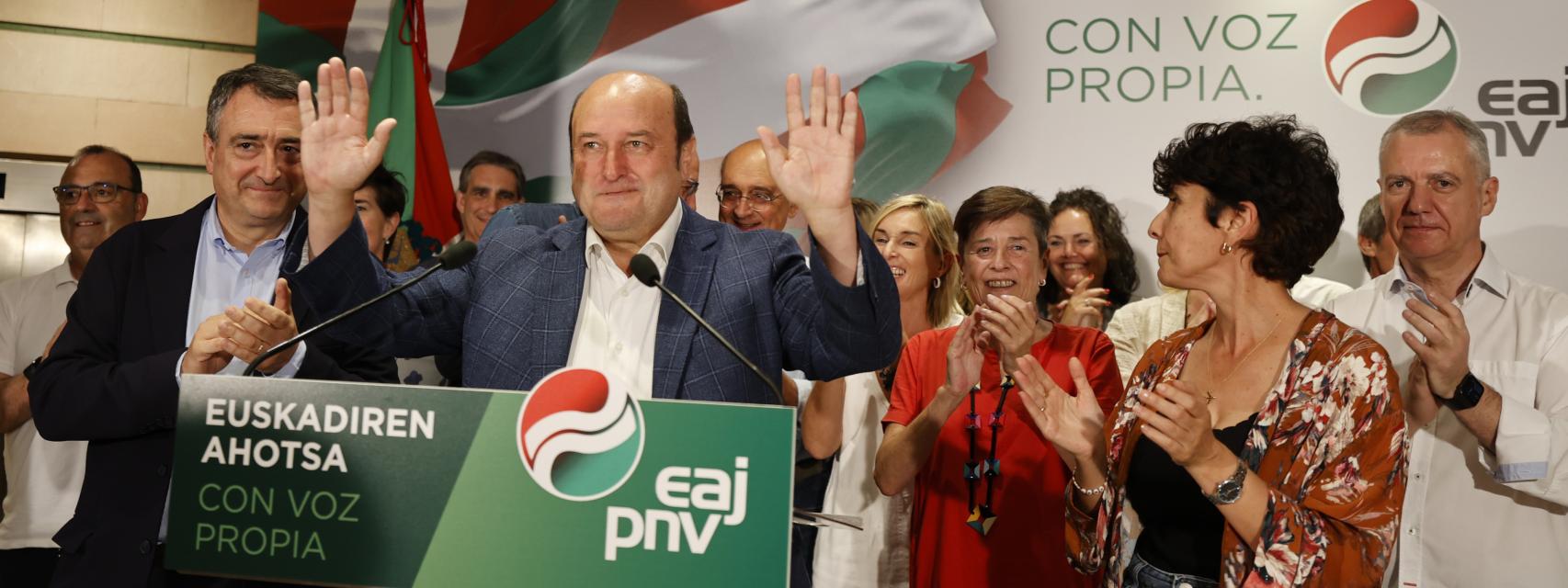 El presidente del PNV, Andoni Ortuzar, tras conocerse los resultados del 23-J.