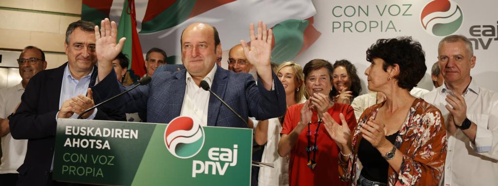 El presidente del PNV, Andoni Ortuzar, tras conocerse los resultados del 23-J.