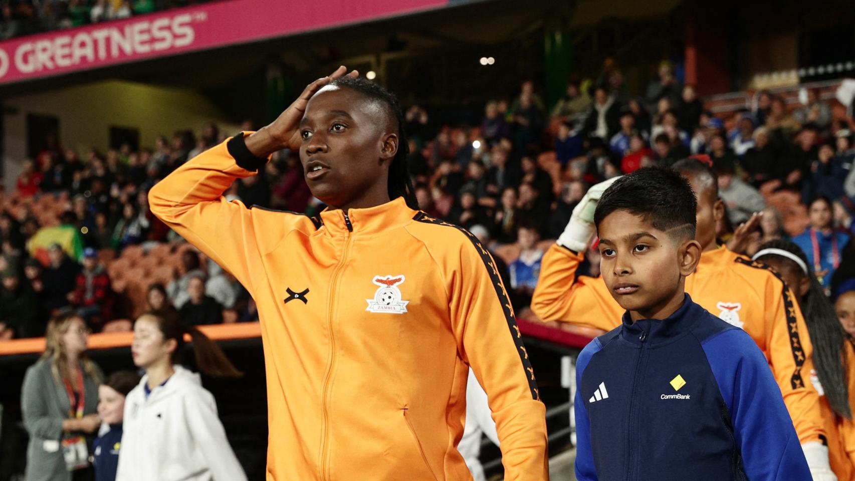 Barbara Banda, en el primer partido de Zambia en el Mundial Femenino.