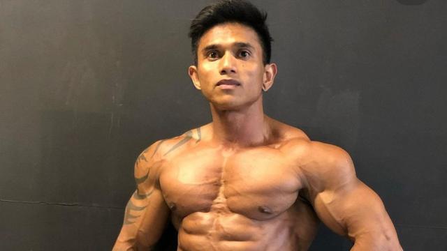 Justyn Vicky, en una imagen en su gimnasio.