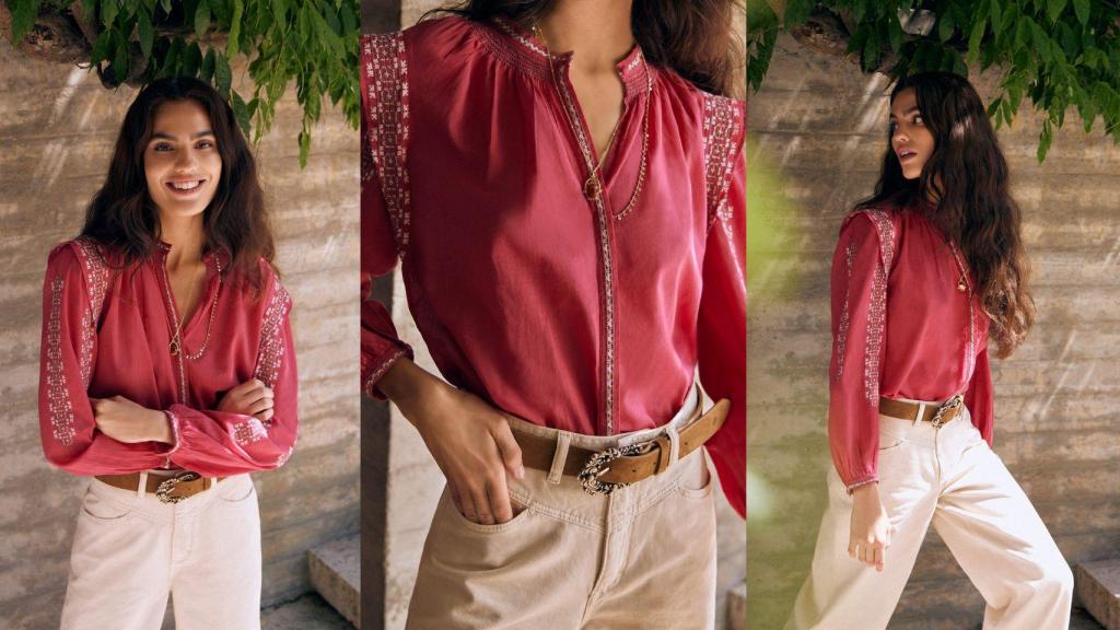 Blusa de algodón bordada (99,00€) de Hoss Intropia.