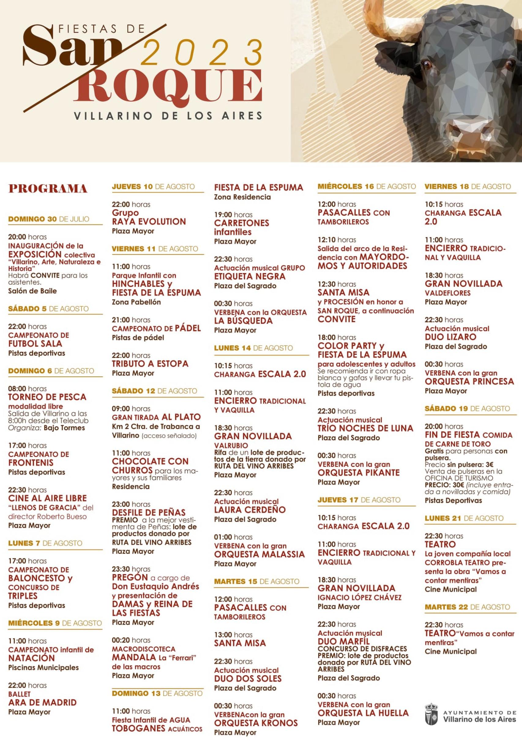 programa fiestas villarino 2023