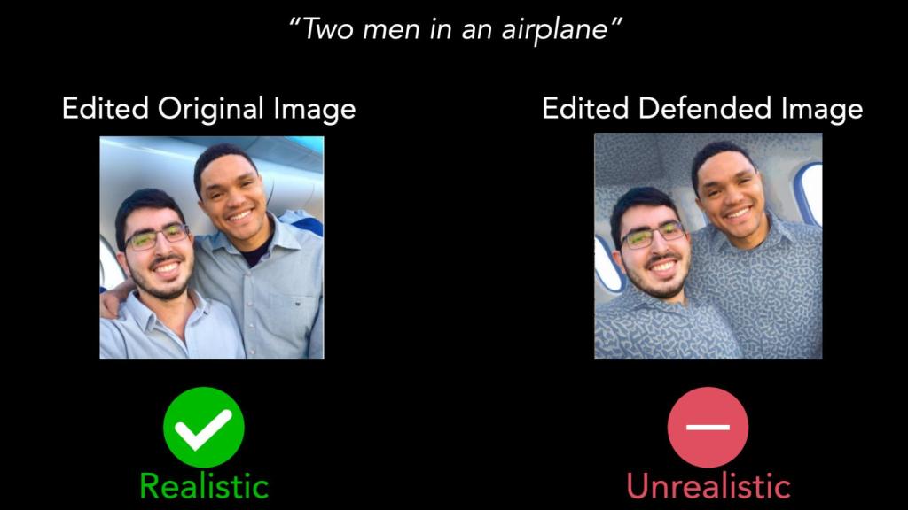 Comparación de resultados en Photoguard