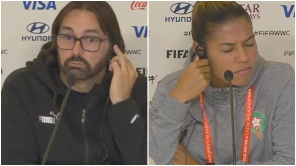 Reynald Pedros y Ghizlane Chebbak, en rueda de prensa