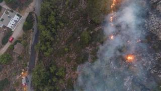 Arde un incendio forestal en la isla de Rodas.