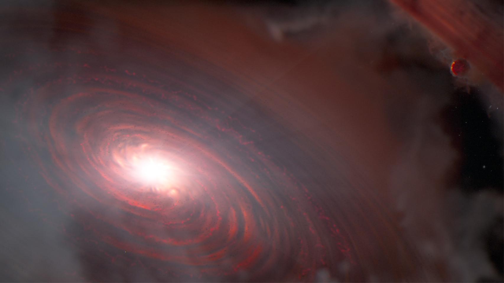 Concepto de la estrella PDS 70 y su disco protoplanetario interno.