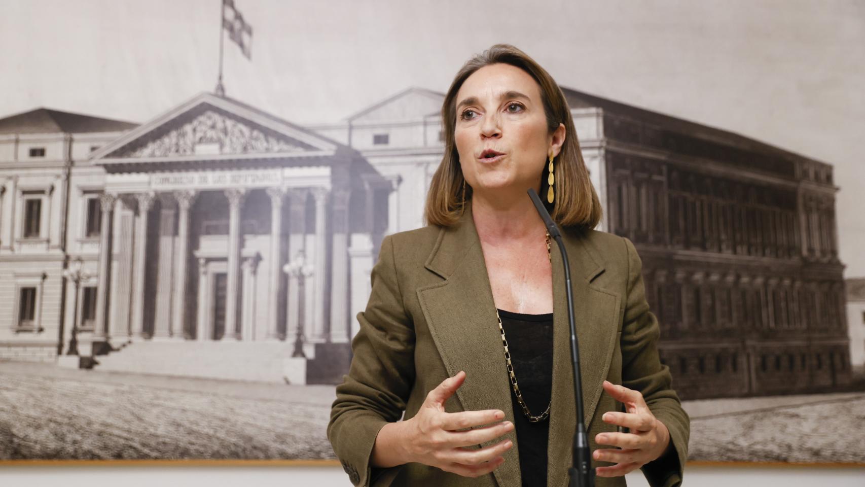 La secretaria general del PP, Cuca Gamarra, este miércoles en el Congreso de los Diputados.