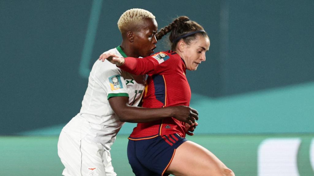 Tere Abelleira, durante el partido entre España y Zambia