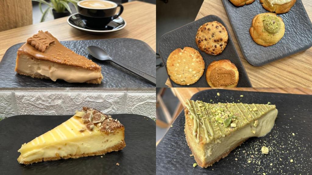 Tartas de Queso sabor lotus, pistacho, filipinos blancos y las Cookies.