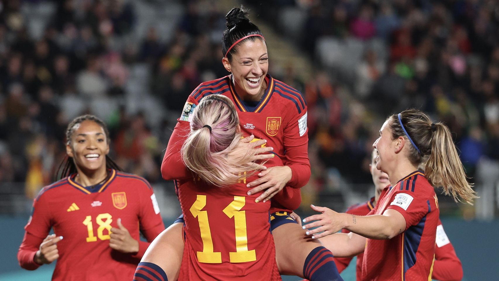 Jenni Hermoso celebra su gol contra Zambia