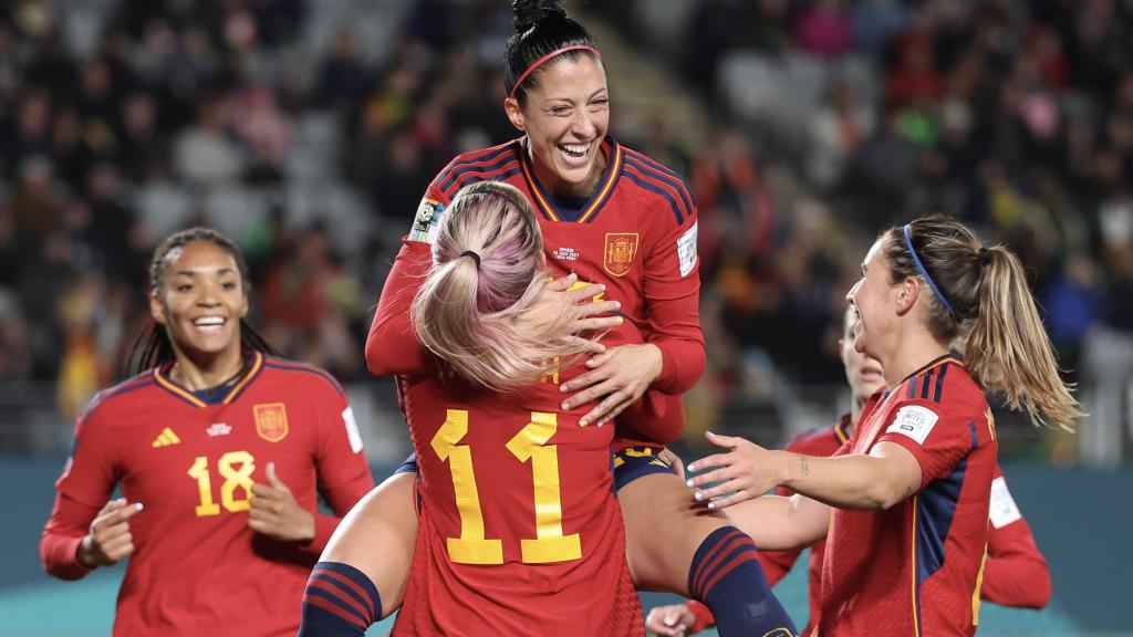 Jenni Hermoso celebra su gol contra Zambia