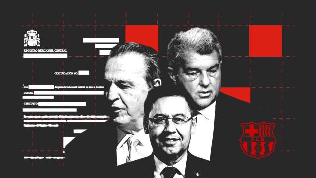 José María Enríquez Negreira, Josep Maria Bartomeu y Joan Laporta.