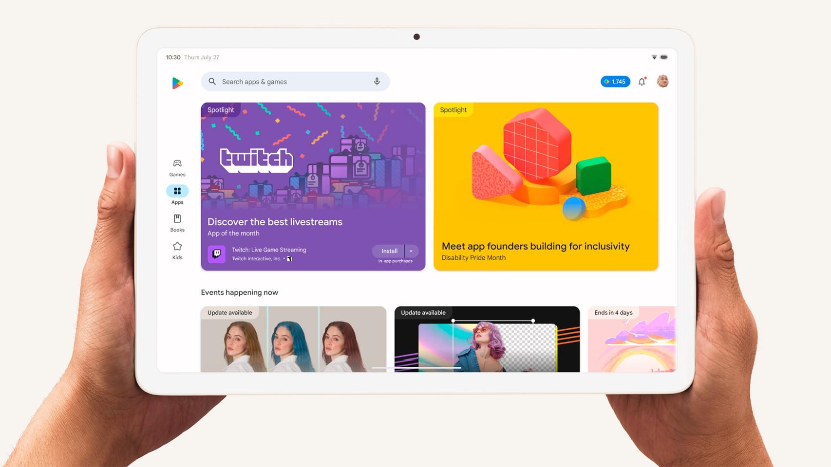 La nueva Play Store se renueva totalmente para los plegables y tablets