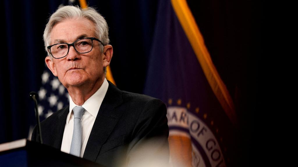 El presidente de la Reserva Federal de Estados Unidos, Jerome Powell, durante una rueda de prensa.
