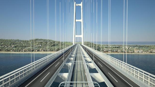 Diseño preliminar del puente del Estrecho de Mesina
