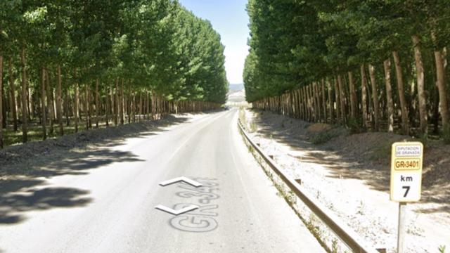 Lugar del accidente en la carretera GR-3401.