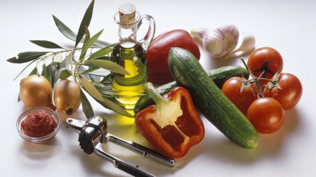 Ingredientes del gazpacho.