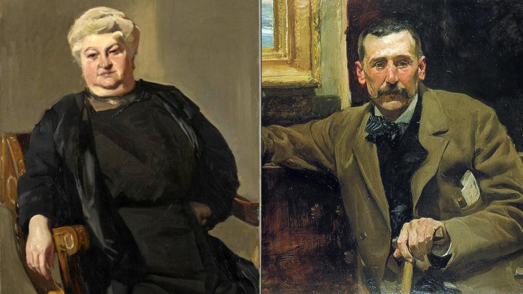 Joaquín Sorolla: 'Emilia Pardo Bazán', 1913. The Hispanic Society of America. 'Benito Pérez Galdós', 1894. Casa-Museo Pérez Galdós (Cabildo de Gran Canaria)