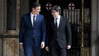 Pedro Sánchez y Carles Puigdemont, en una foto de archivo de 2016.