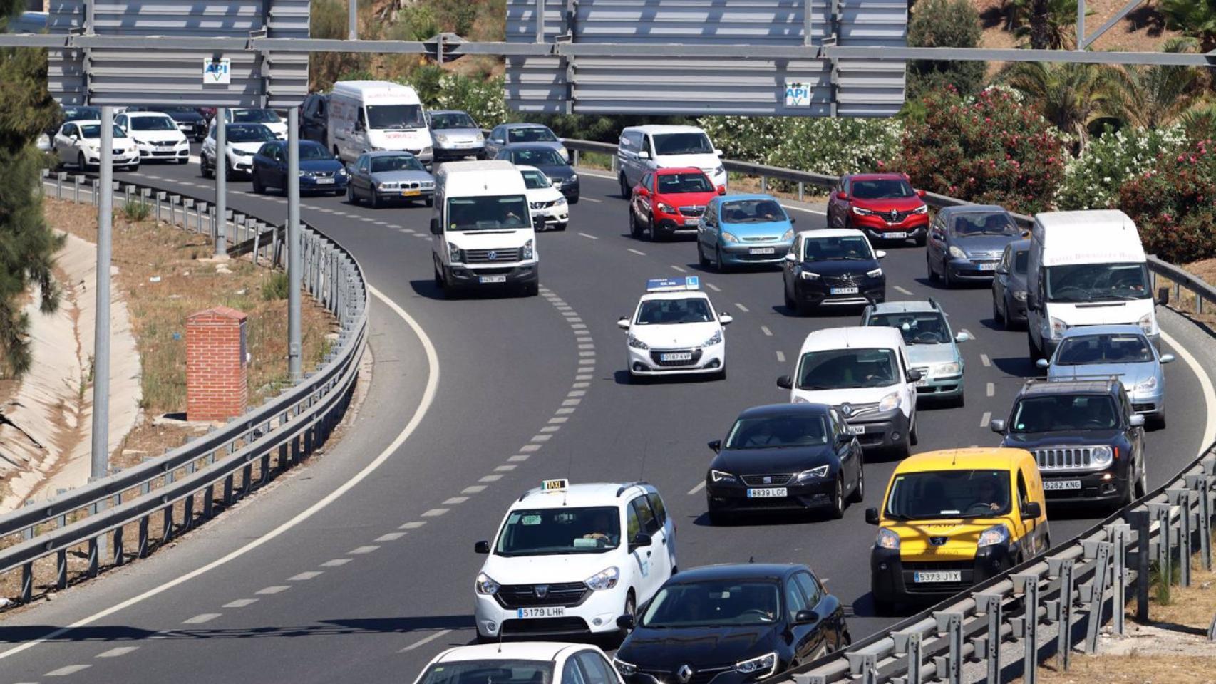Autovía A-7 a su paso por Málaga.