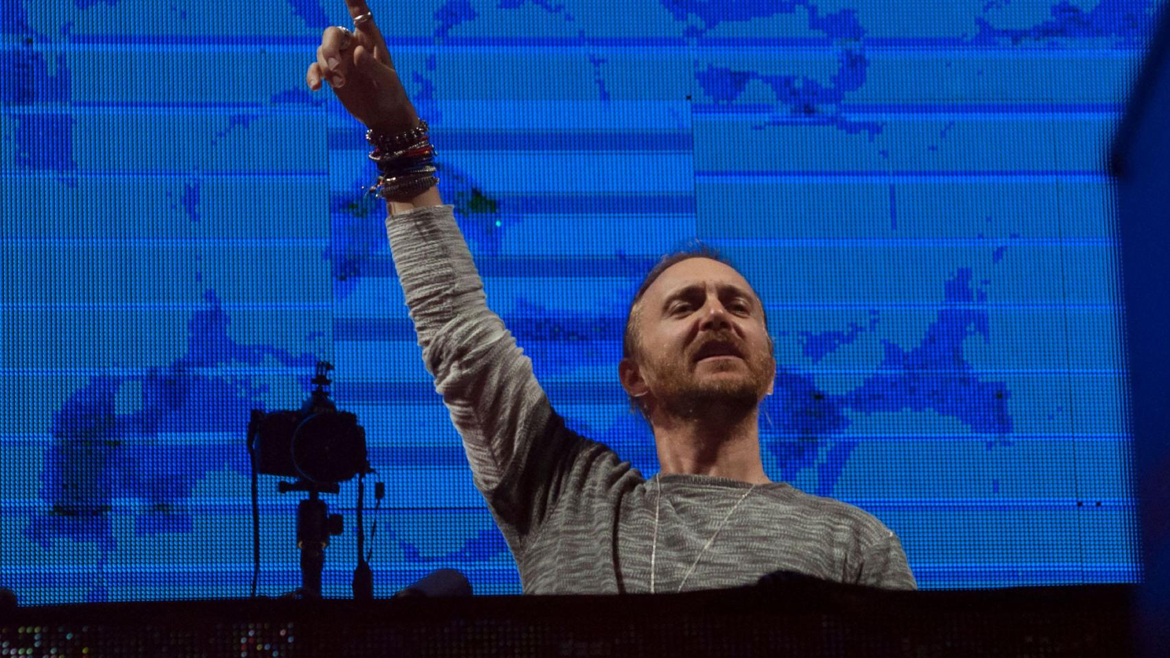 David Guetta en concierto.