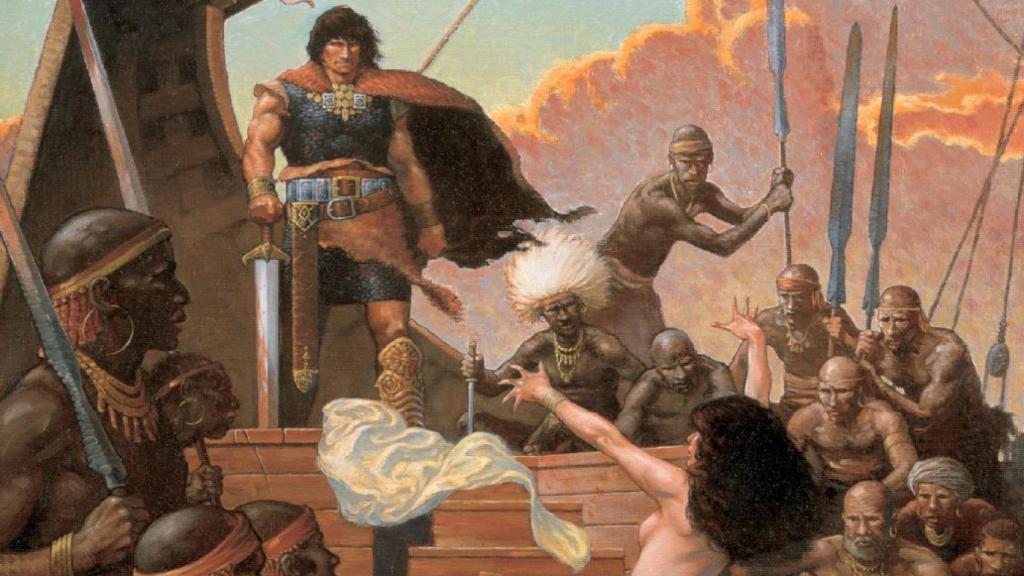 Ilustración de Gregory Manchess en el volumen 3 de 'Conan de Cimmeria', de Robert E. Howard. Editorial Minotauro