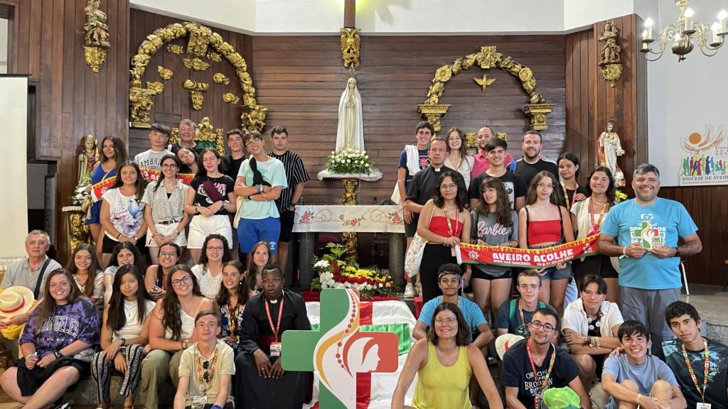Jóvenes salmantinos en una de las celebraciones de los Días de la Diócesis, con jóvenes de Aveiro(Portugal)