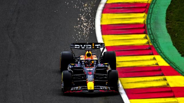 Verstappen, a toda velocidad en el GP de Bélgica.