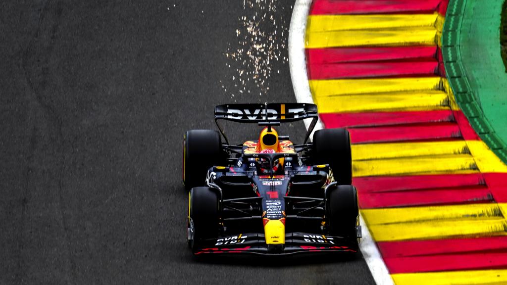 Verstappen, a toda velocidad en el GP de Bélgica.