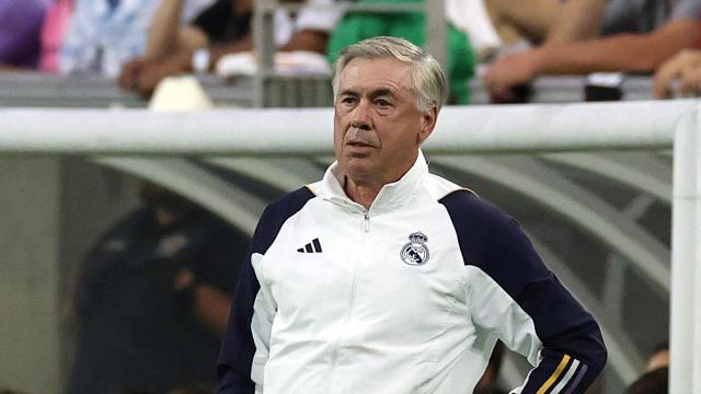 Ancelotti, durante El Clásico de verano.