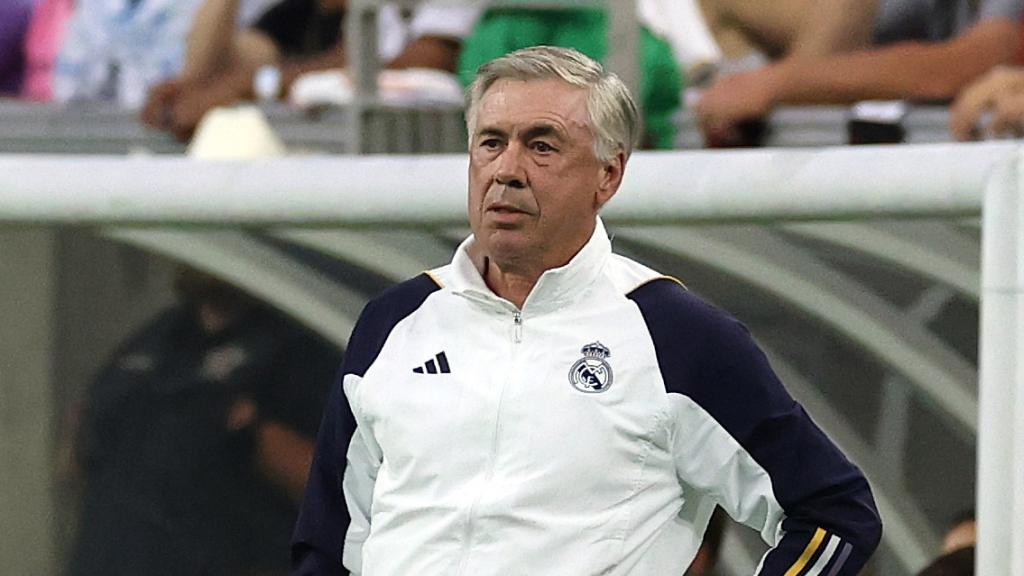Ancelotti, durante El Clásico de verano.