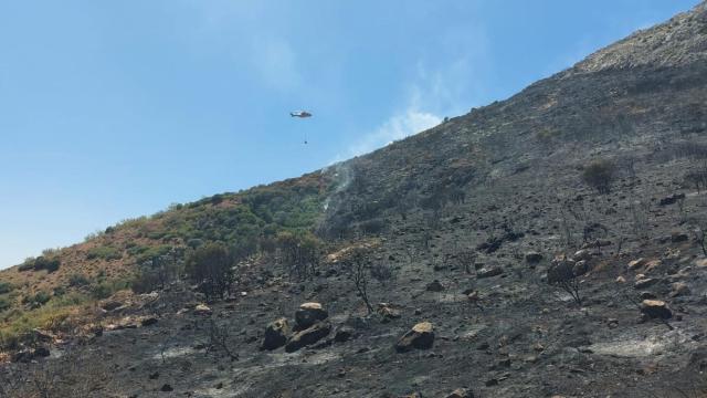 Imagen de la zona afectada por las llamas en Antequera.