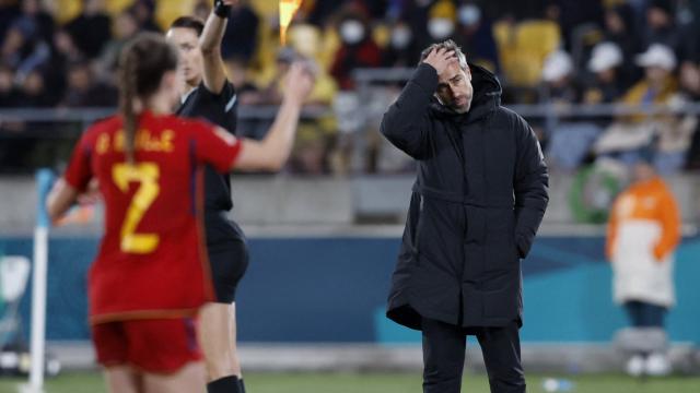 Jorge Vilda, durante el España - Japón del Mundial femenino
