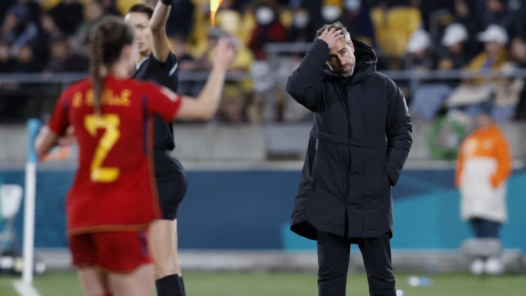 Jorge Vilda, durante el España - Japón del Mundial femenino