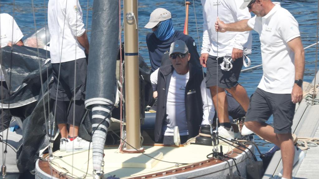 El Rey emérito tras salir a navegar este pasado fin de semana.