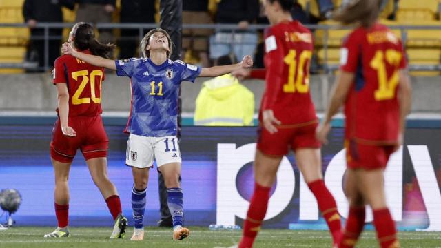 Tanaka celebra el 0-4 de Japón contra España