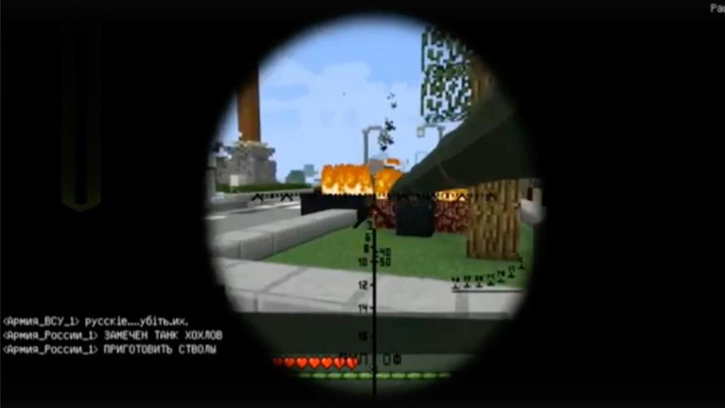 La la batalla por Soledar recreada en Minecraft.