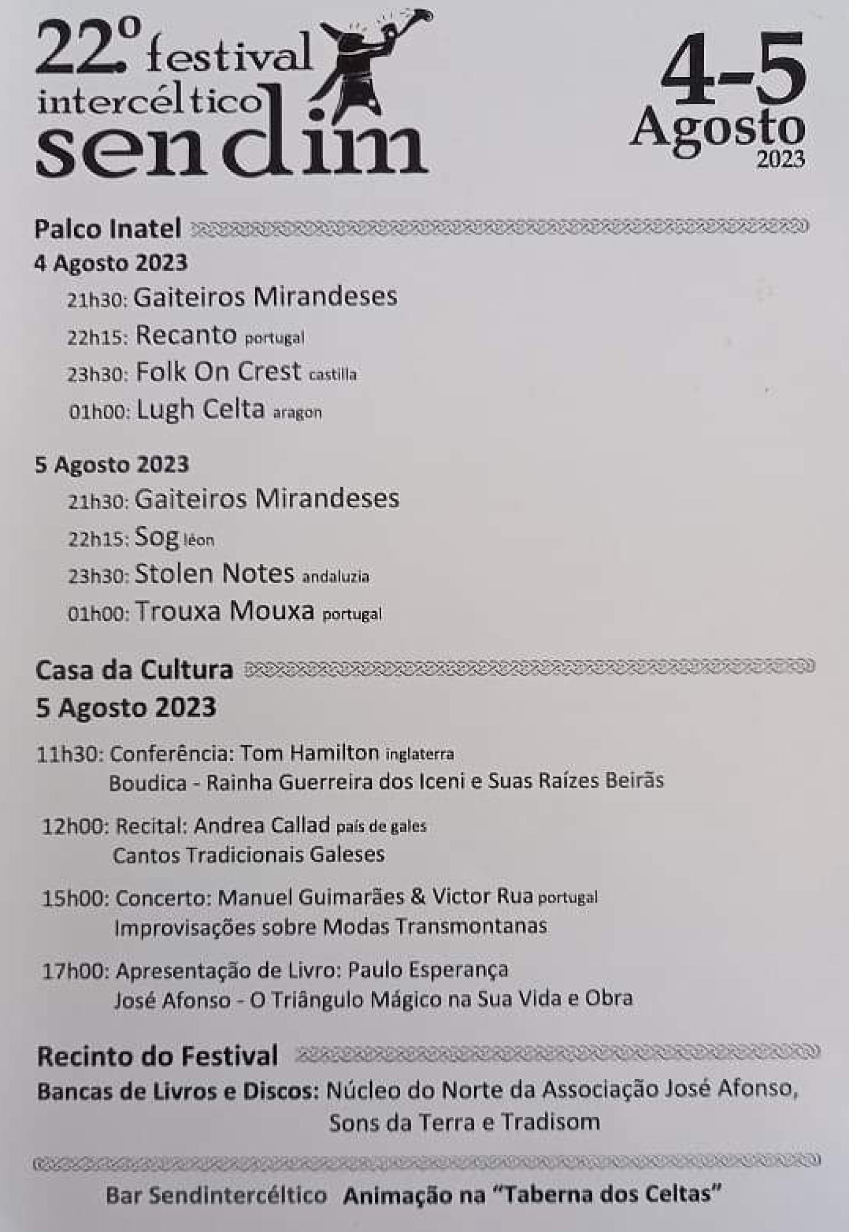 HORARIOS INTERCELTICO SENDIM