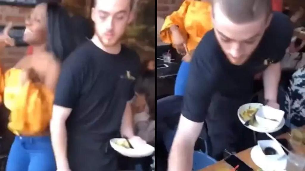 Angus Cloud durante su etapa como trabajador de un restaurante de Brooklyn.