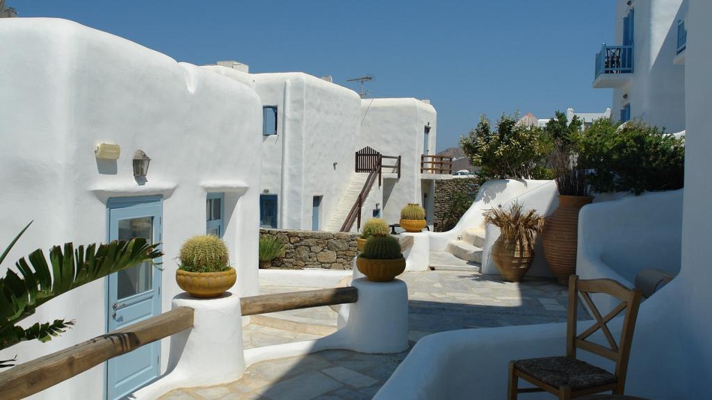 El casco antiguo de Mykonos, con sus casas encaladas.