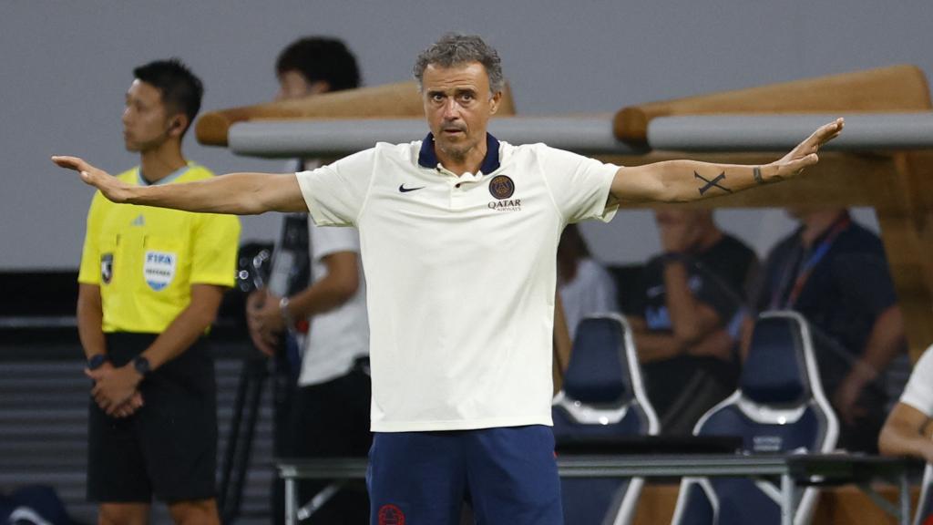 Luis Enrique, durante un partido del PSG