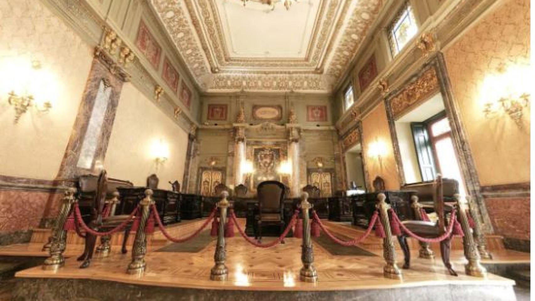 Sala de vistas de la Sala Civil del Tribunal Supremo./