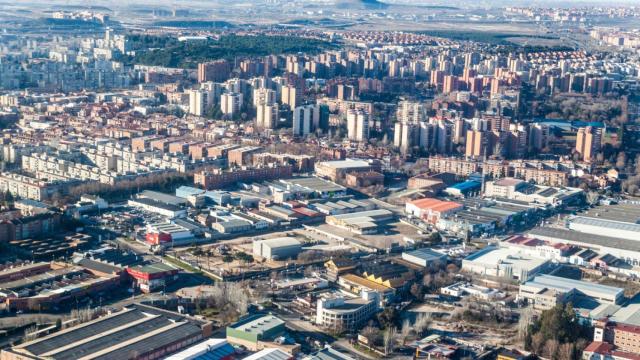 Vista aérea de la ciudad de San Fernando de Henares, cerca de Madrid.