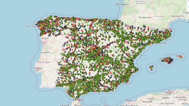 El mapa avisa de las gasolineras mas baratas en tiempo real.